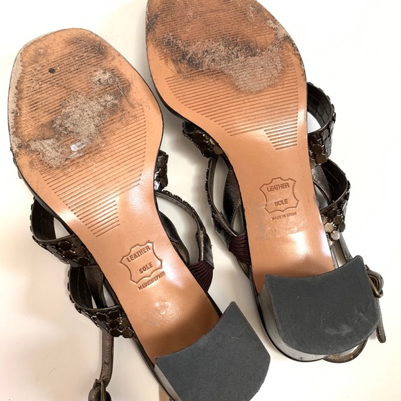 📦 MOVING SALE 🚛 Stuart Weitzman🎞block heel 3 strap sandals Sz 8 - Picture 8 of 8